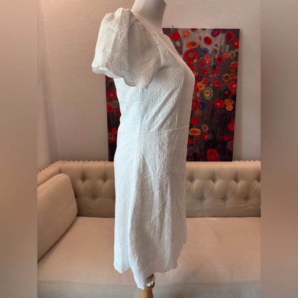 NWT Cabana Life White Eyelet Short Sleeve Shift Dress S - Picture 4 of 12